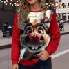 Sudadera Redonda con Estampado de Mascotas 3D Estilo Europeo y Americano 2026 para Mujer, Holgada de Manga Larga, Estilo de Moda Transfronterizo para Otoño e Invierno