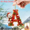 Transfronterizo Nuevo 26 Letras Muñeco de Nieve Bebé Adornos de Navidad Acrílico Plano Árbol de Navidad Colgante de Decoración para el Hogar