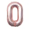 Balões de Folha de Alumínio Digitais Prateados de 32 polegadas Balões Numéricos Rosa Impressos Balões Numéricos Rosa com Bolinhas Aniversário