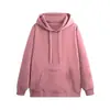 Moletom com capuz unissex de manga longa, cor sólida, versátil, para primavera e outono, corte solto, casual, esportivo, jovem, moderno