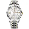 Binbang Nuevo Reloj Genuino para Hombre Calendario Día Luminoso Resistente al Agua Reloj para Hombre Moda Espejo Rombo Reloj de Cuarzo