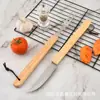 Set Combinado de Herramientas para Barbacoa con Mango de Roble Fabricante de Comercio Electrónico Transfronterizo Suministro Mango de Madera Parrilla Acero Inoxidable Herramienta BBQ
