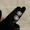 Venta al por mayor Pendientes de Calabaza Estilo Chino Nuevo Incrustados con Aguamarina Rosa Hielo Aguja de Plata 925 Pendientes de Ágata Jade Pendientes Joyería