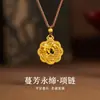 Colar com Pingente de Orquídea Vazada em Filigrana Estilo Antigo de Prata Pura 999 para Mulheres, Corrente de Suéter de Alto Padrão Novo Estilo Chinês, Presente de Dia das Mães