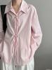 Camisa Feminina Lushi Estilo Coreano Pequena Fresca Elegante com Cadarço Outono Inicial Nova Nicho Top Solto 3715