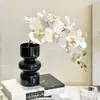 Flores Artificiais Biónicas Phalaenopsis, Arranjos de Flores Artificiais, Arte Floral de Luxo Leve, Arranjos de Flores de Mesa, Decoração de Sala de Estar para Casa, Peças Decorativas, Buquês