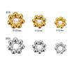 Pulsera de cuentas de copo de nieve de 18 quilates, anillo de acero inoxidable, espaciadores de copo de nieve, cuentas planas, material para manualidades DIY, accesorios de joyería