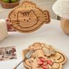 Tabla de Cortar de Madera Maciza Linda de Madera de Caucho Tabla de Cortar para Suplementos Alimenticios de Bebé Tabla de Cortar para Cocina Casera Tabla de Cortar para Frutas Tabla de Cortar para Comida de Gato