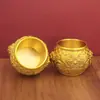 Adorno de Urna Personalizado de Latón con Cabeza de Bestia Doble Dragón Patrón de Dragón en Relieve Doble Asa Urna de Cobre Entrada del Hogar Atracción de Riqueza Artesanía al por Mayor