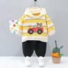 Conjunto de Sudadera de Manga Larga y Camiseta Suelta a Rayas para Niños, Pantalones Deportivos Casuales de Dos Piezas, Sudadera con Capucha de Dibujos Animados para Niños Pequeños