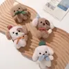 Bufanda Sombrero de Peluche Suave y Lindo Perro Colgante DIY Hecho a Mano Llavero Accesorios de Decoración para Bolsos