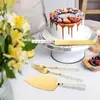 Mango de Cerámica Perlada Acero Inoxidable Set de Espátulas para Pastel Hornear Cuchillo para Queso Espátula para Pizza Vajilla Portuguesa