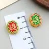 Cuentas de Transferencia con Carácter de Fortuna en Esmalte Dorado Estilo Antiguo, Cuentas Sueltas para Manualidades, Accesorios de Joyería de Aleación DIY de Alta Gama
