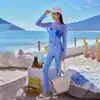 Nuevo Conjunto Deportivo de Tres Piezas 2026, Oculta Abdomen, Adelgazante, Manga Larga, Pantalón Largo, Conservador, Protector Solar, Traje de Baño para Vacaciones y Aguas Termales para Mujer
