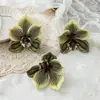 Cabeça de Flor de Orquídea de Algodão de Silicone 3D Simulada Sente-se Flor Artificial Flor de Orquídea Parede de Casa Decoração de Casamento Cabeça de Flor Artificial