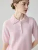 Nuevo Suéter de Punto de Cachemira con Cuello Polo, Lentejuelas, Manga Corta, Color Sólido, Botones, para Mujer, Colección Primavera/Verano 2026