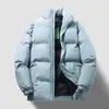Nueva chaqueta deportiva gruesa para hombre, moderna y a la moda, con cuello alto, mangas largas, abrigo casual cálido de algodón, negro, en stock