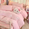 Conjunto de roupa de cama para dormitório estudantil: espessado, macio, quente, fofo série de conjuntos de cama para dormitório em veludo de leite