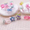 Anel Infantil Lantejoula Acessórios Material Artesanal Flor de Resina Borboleta Fruta Grampo de Cabelo Cordão de Cabelo Decoração Joia de Menina