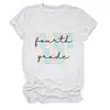 CUARTO GRADO Amazon Wish sitio independiente moda casual camiseta de mujer cuello redondo manga corta para comercio exterior
