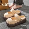 Pantuflas de suela gruesa para mujer para aumentar la altura y pisar excrementos sintiendo eva baotou verano exterior en línea populares tipo día zapatos Mary Jane sandalias de playa
