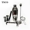 Set de Herramientas de Bartending de Acero Inoxidable Incluye Vaso Mezclador, Colador de Hielo, Medidor, Set de Coctelera para Barra Casera