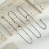 Cadena de bolas con clip lateral de acero inoxidable, cadena de clavícula de moda para combinar con todo, accesorios hechos a mano DIY, cadena de joyería simple que no se desvanece