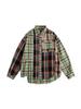 Camisa a cuadros retro para mujer, diseño de primavera y otoño, camisa de nicho, chaqueta, blusa informal holgada de manga larga irregular