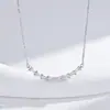 Collar de Plata de Ley 925 con Zirconia de Cara Sonriente para Mujer, Estilo Lujo Ligero de Gama Alta, Joyería de Cara Sonriente con Zirconia Incrustada de Diamantes, Accesorio de Cadena para el Pecho