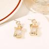 Pendientes de estilo coreano de lujo ligero Zhongxing para mujer, pendientes de temperamento con circonita de color oro real que no se decolora, aguja de plata 925, venta al por mayor