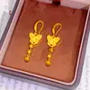 Tienda de Oro Mismo Estilo Arena Dorada Escama de Dragón Perla Láser Mariposa Pendientes para Mujer, Pendientes Brillantes de Lujo Ligero Versátiles de Moda