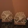 Nuevo Estilo Soporte para Servilletas de Papel de Hierro con Forma de Hoja de Ginkgo, Soporte de Madera Maciza Simple y de Alta Gama para el Hogar, Restaurante y Cafetería