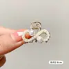 Elegante Presilha Pequena de Tubarão com Pérolas Acessório de Cabelo Meio Preso Feminino Presilha de Cabelo para Testa de Princesa Grampo de Cabelo Acessório de Cabeça
