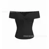 Nova Moda Verão Elegante Sexy Slim-Fit Ombro a Ombro Franzido Top Camiseta Feminina