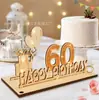 Decoración de Mesa Transfronteriza de Madera para 60º Aniversario de Bodas, Adornos, Regalo en Efectivo, Primer Cumpleaños, Número, Letrero de Madera