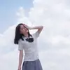 Jk Raíz de Pluma Gigante Corbata Corbata Color Sólido Estudiante Femenina Foto de Graduación Ropa Académica rojo vino Estilo Universitario Cuello Lazo