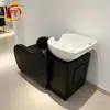 Cama para Lavar el Cabello para Barberías, Cama de Champú para Salones, Estilo Semi-Reclinable, Venta Directa del Fabricante, Cama de Champú Popular en Línea