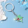 Serie Oceánica Dibujos Animados Tiburón Llavero Colgante Accesorios Incrustaciones de Diamantes Goteo de Aceite Amazon Aliexpress Modelo Más Vendido