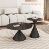 Mesa de café de madera maciza estilo crema para sala de estar, hogar, apartamento pequeño, moderna simple, celebridad de internet, lujo ligero, estilo Wabi-Sabi, mesa de café redonda