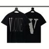 2024 VLONE Camiseta de Manga Corta Serie V Grande Estampado de Estrella V Camiseta de Manga Corta para Parejas Hombres y Mujeres Tendencia High Street Personalizada