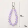 Nuevo llavero de coche colgante con cuentas redondas, accesorio de pulsera de cuentas coloridas, decoración fresca y elegante para funda de auriculares