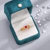Vintage Lace-style Hollow-out Design Incrustado Redjade Court-style Estilo Literário Elegante Anel Aberto Feminino All-match Dedo Indicador