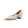 Sapatos de salto anabela estilo francês para mulheres, novos sapatos da moda 2026, sapatos Mary Jane de bico fino e decote baixo, sandálias com recorte lateral, sapatos de exportação