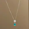 Collar y Pendientes de Moda de Alta Gama Gota de Agua de Paraíba, Combinación Suave y Elegante, Joyería de Lujo Ligero, Estilo Fresco
