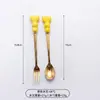Tenedores y cucharas de postre cuidadosamente seleccionados con mangos en forma de corazón, adecuados para el té de la tarde, resistentes a altas temperaturas, mangos de cerámica engrosados, tenedores para frutas
