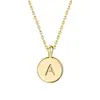 Collar de 26 Letras de Amazon Colgante de Moneda Personalizado Cadena Simple Versátil Joyería Regalo para Mujer Colgante de Letra