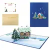 Nueva Corona de Navidad Creativa Tarjeta de Felicitación de Navidad Estéreo 3D Tarjeta Hecha a Mano Bendición Festiva Transfronteriza de Amazon