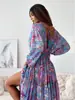 Vestido Verano Nuevo Mujer Falda Larga Transfronterizo Europeo y Americano Amazon Estilo Caliente Falda de Gran Oscilación Falda Larga Estampada
