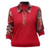 Traje de Primavera para Madre Estilo Occidental Top Camisa Pequeña de Punto para Mujeres de Mediana Edad Nuevo Estilo Camiseta de Manga Larga Estilo Occidental para Personas Mayores para Verano