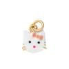 Accesorios DIY Tradicionales de Plata Pura S999 Dorada Gato Colgante de Gato de Dibujos Animados de Resina Pulsera de Dijes Pequeños Accesorios